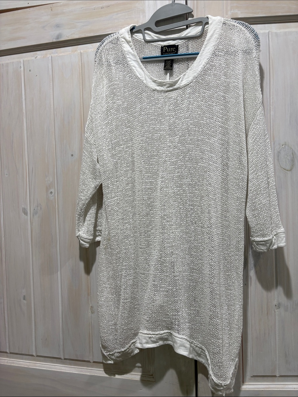 Pure White Lightweight Knit Scoop-Neck Tunic
